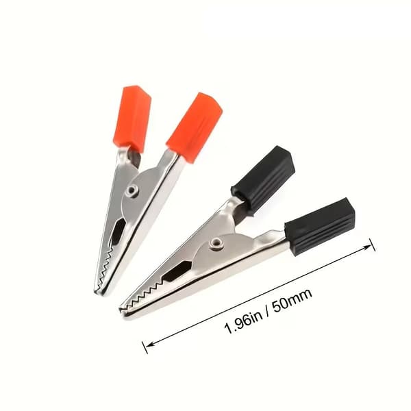Alligatorklämmor 4-pack 2 röda 2 svarta 5cm