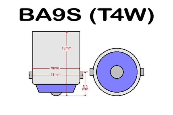 ba9s canbus röd led 2-pack t4w 170 lumen 12v - 16v