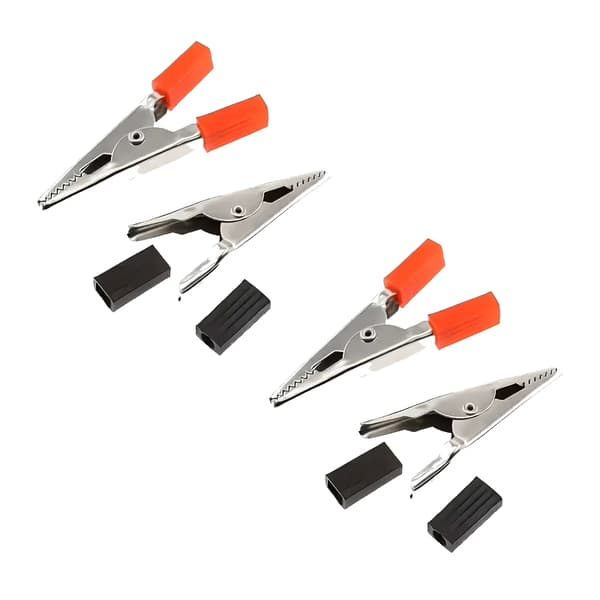 Alligatorklämmor 4-pack 2 röda 2 svarta 5cm