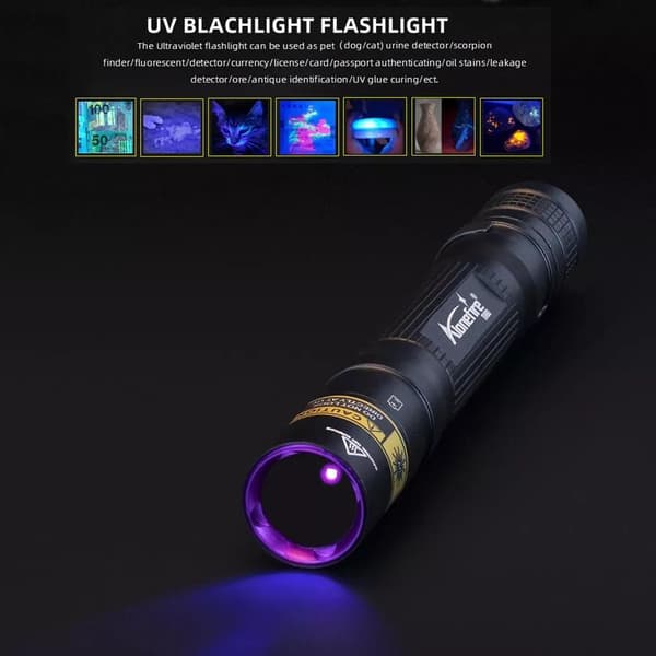 LED UV 365 nm taskulamppu 3 W SV80 LED-lamppu