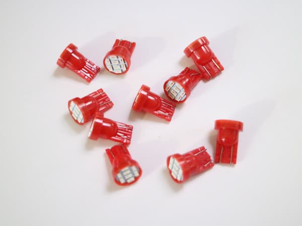 T10 w5w Led röda chip 10-pack 100 lumen st