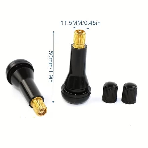 Däckventil för stålfälg 10-pack TR413 43 mm däckventiler inkl. ventilhattar