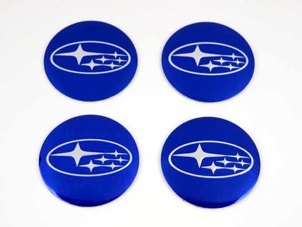 Subaru emblem till centrumkåpor, hjulnavsskydd, fälg, 4-pack, styling.