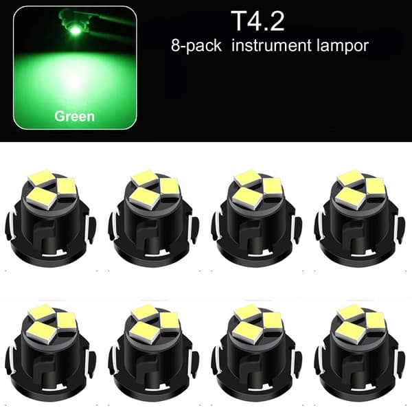 T4.2 Gröna 8-pack Neo Wedge instrument belysning T4