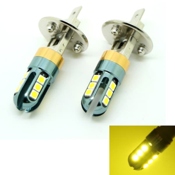 H1 Dimljus 600 lumen LED GUL P14.5s, 2-pack