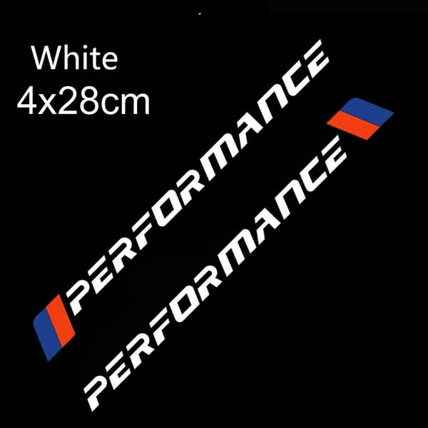 BMW Performance märken 4x28cm vita 2-pack