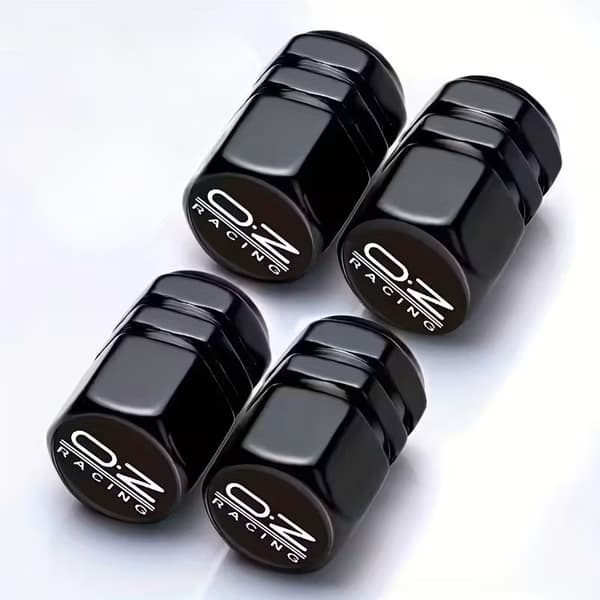 Ventilhattar OZ Racing 4-pack svart med vit text