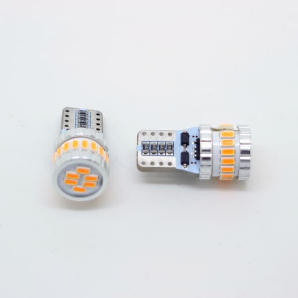 T10 w5w Canbus Orange 2-pack LED-lampor med 24st 3014smd chip