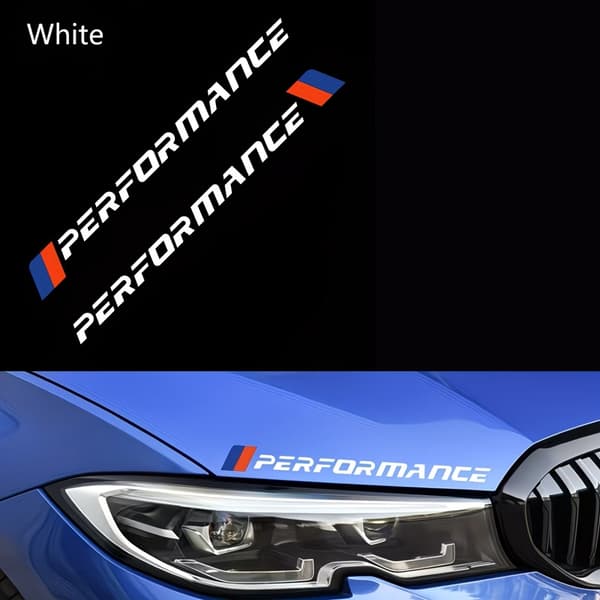 BMW Performance märken 4x28cm vita 2-pack