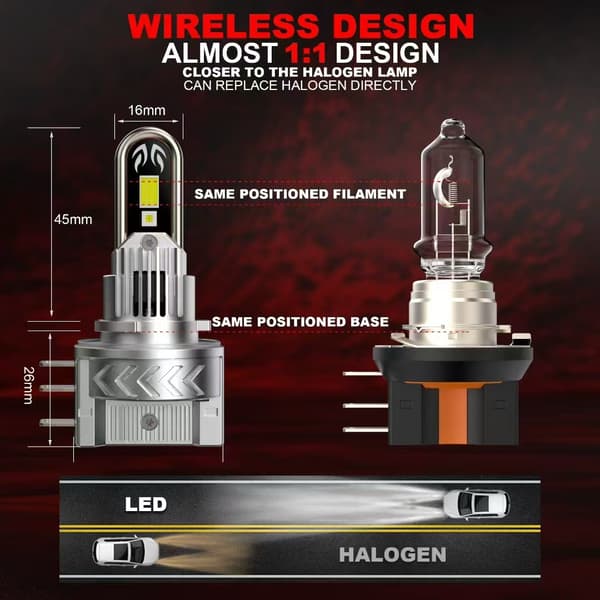 H15 43 W 5200 Lumen LED-kit 2-pack Helljus + DRL