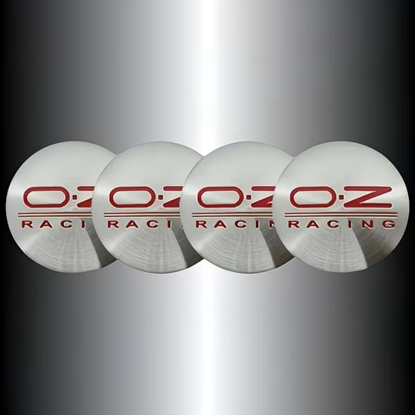OZ Racing röda emblem till centrumkåpor, hjulnavsskydd, fälg, 4-pack, styling