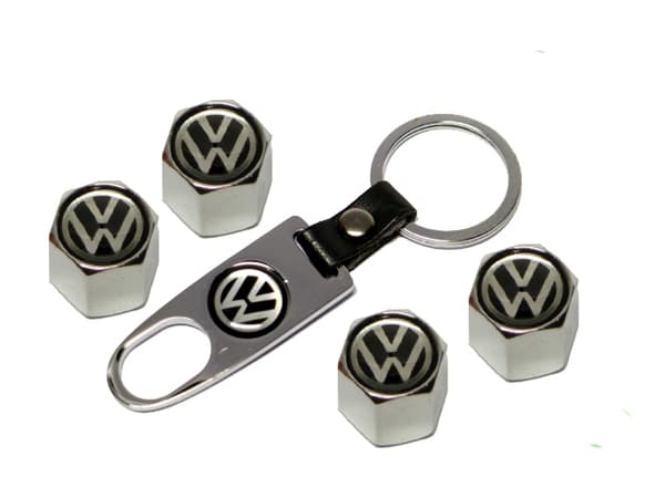Ventilhattar VW 4st + nyckelring i krom i Exklusivt set