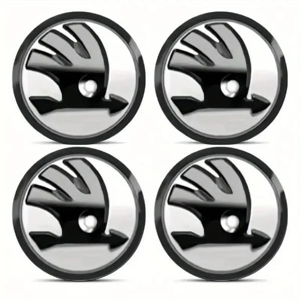 Skoda emblem till centrumkåpor, hjulnavsskydd, fälg, 4-pack, styling