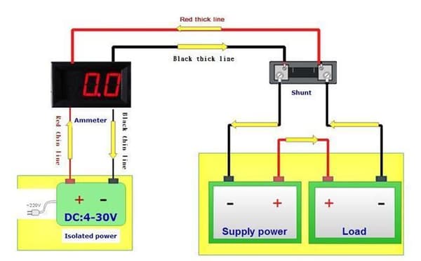 Amperemätare 0-50A DC Digital amp mätare med shunt Superpris !!