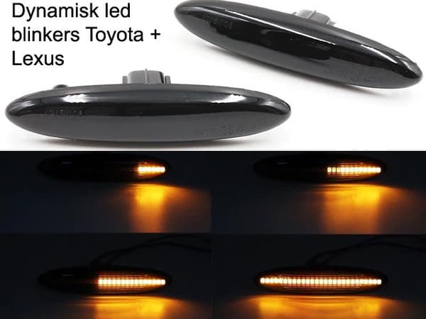 LED dynamisk sidoblinkers Toyota Lexus Smoke lens  2-pack