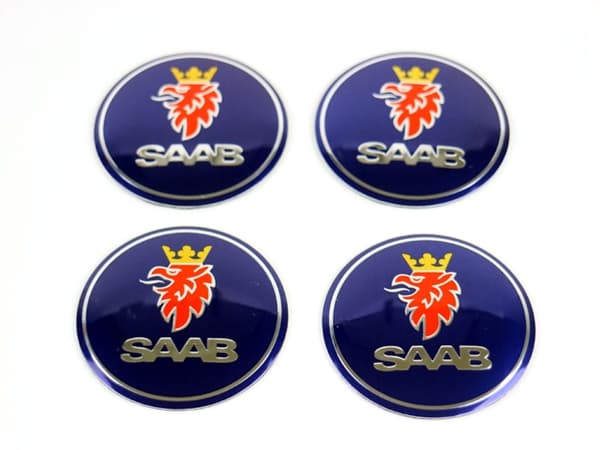 Saab emblem till centrumkåpor, hjulnavsskydd, fälg, 4-pack, styling