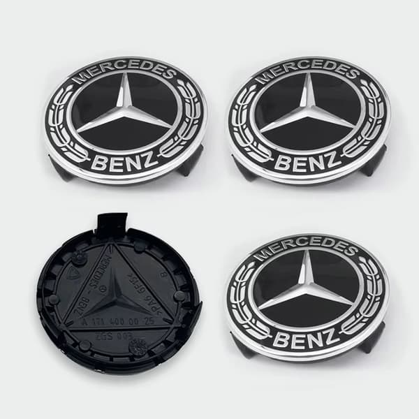Mercedes 75 mm centrumkåpor 4-pack