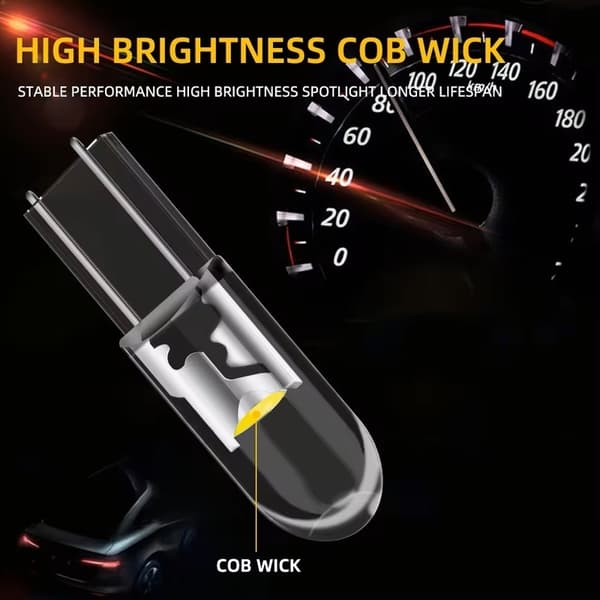 T5 gulorange 10-pack COB LED W2x4.6d W2.1.x4.9d W1.2W W2.3W 12V