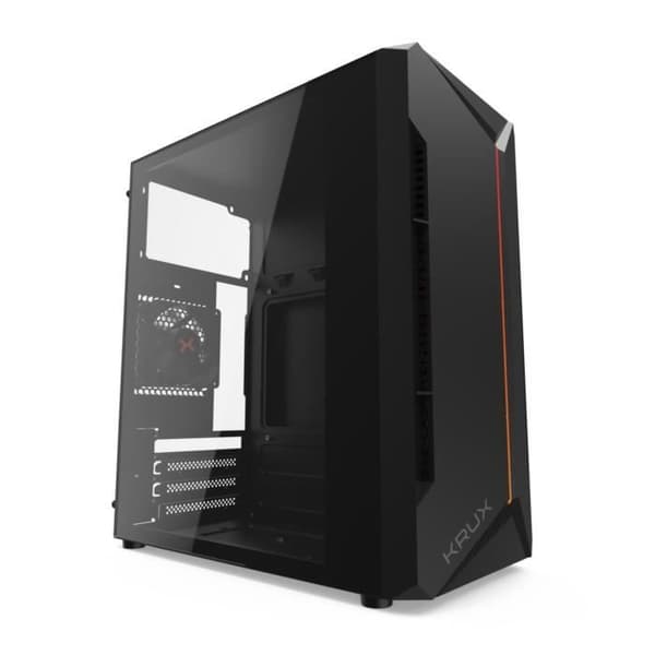 PC-chassi - KRUX - Astro Cube - Svart - Sidoglas - Micro ATX, Mini-ITX