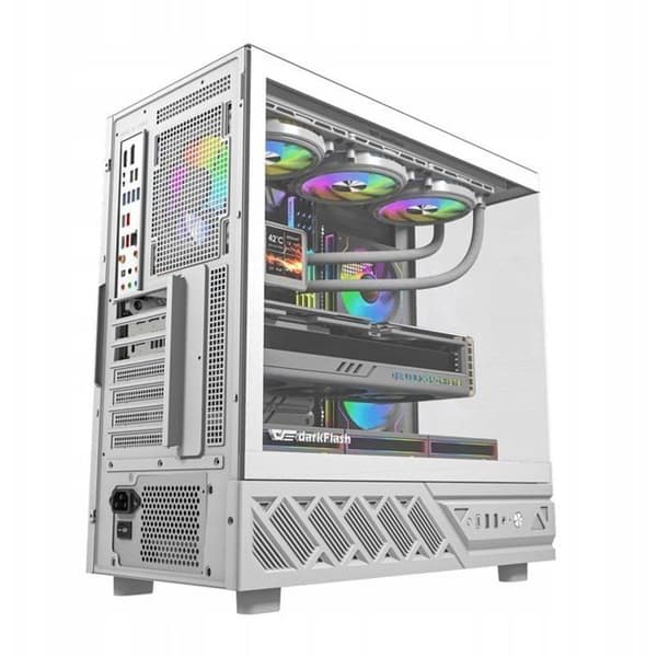 PC-chassi - DARKFLASH - DS950 Vit - Turformat - Vit - Kompatibel med ATX/Micro-ATX/ITX
