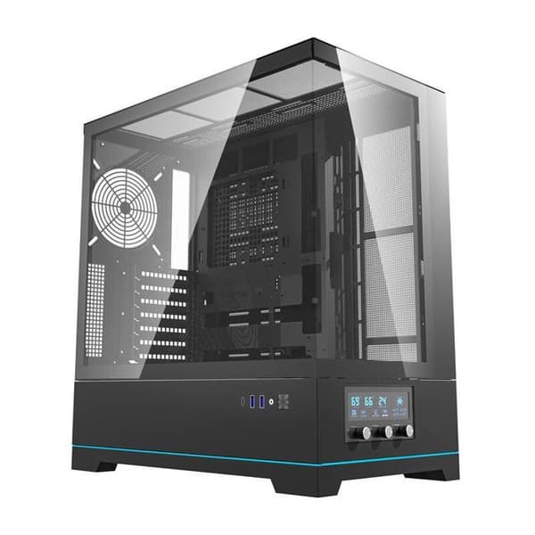 PC-chassi - sidopaneler Darkflash Chassi DY451 svart utan fläktar