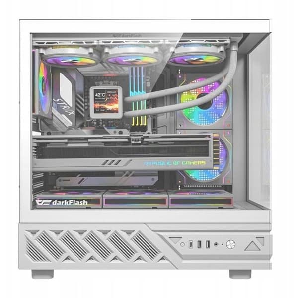 PC-chassi - DARKFLASH - DS950 Vit - Turformat - Vit - Kompatibel med ATX/Micro-ATX/ITX