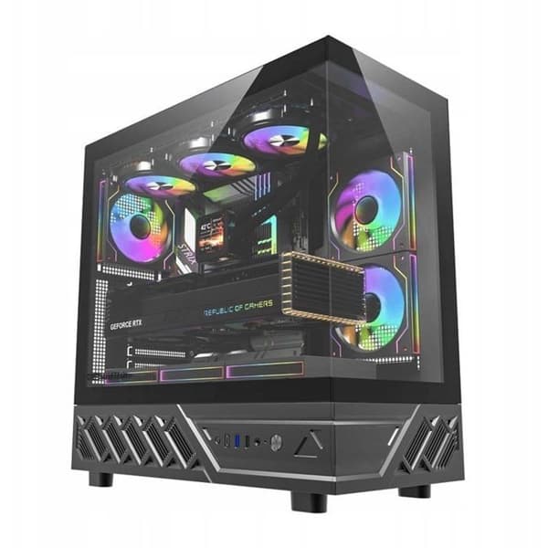 PC-chassi - DARKFLASH - DS950 - 6 fläktar - Svart - Härdat glas