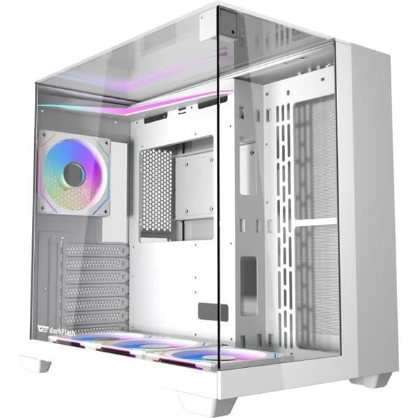 PC-chassi - Darkflash - TH285 Vit - Midad - ATX-format - 4x120mm A-RGB - Vit
