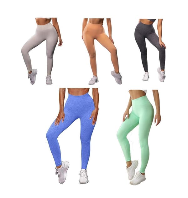 Grå Leggings med hög midja