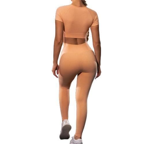 Orange Leggings med hög midja