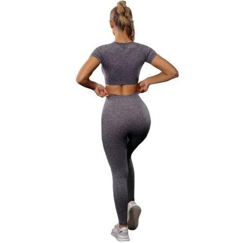 Grå Leggings med hög midja