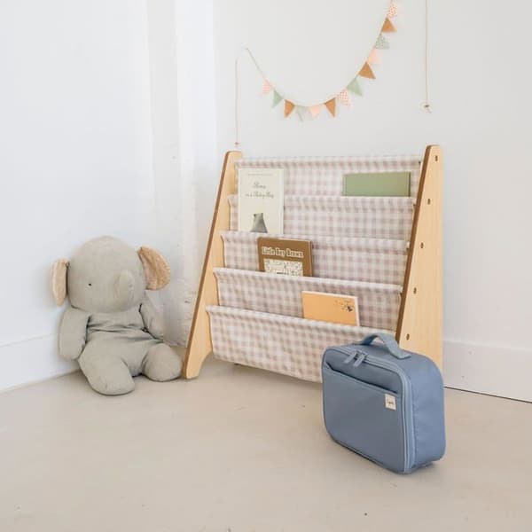3 Sprouts - Barnbibliotek vichy beige - ELEMENTS FOR KIDS