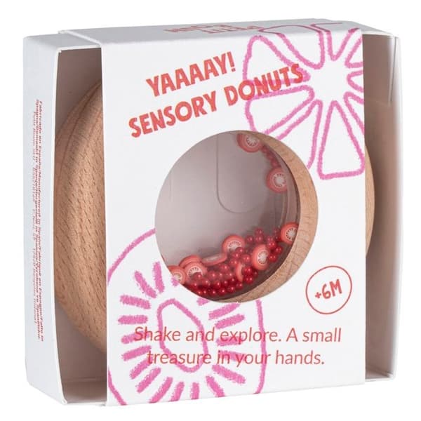 Sensorisk donut i trä Tomat - PETIT BOUM - Rosa - Trä / Plast