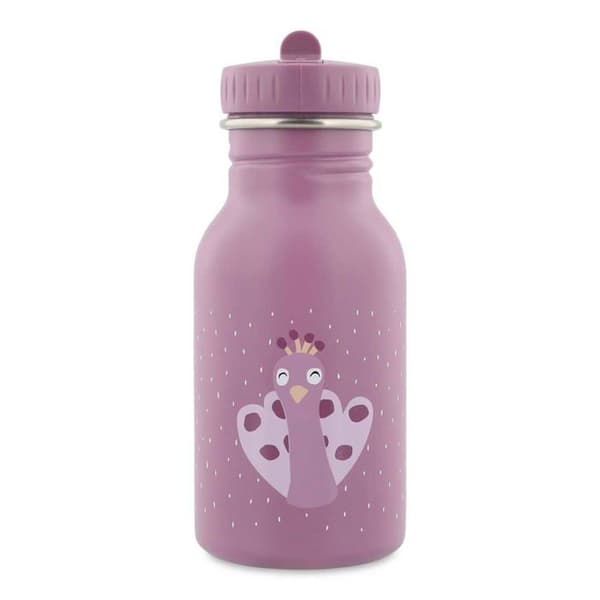Børneflaske - TRIXIE - Fru Peacock - 350 ml - Rustfrit stål - Rosa