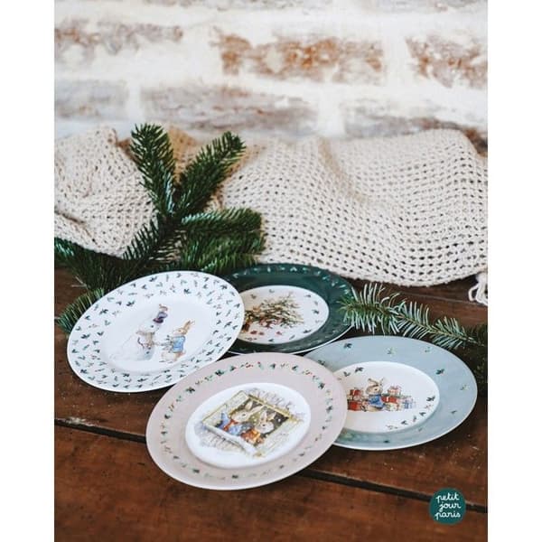 Set med 4 desserttallrikar Pierre Rabbit Jul
