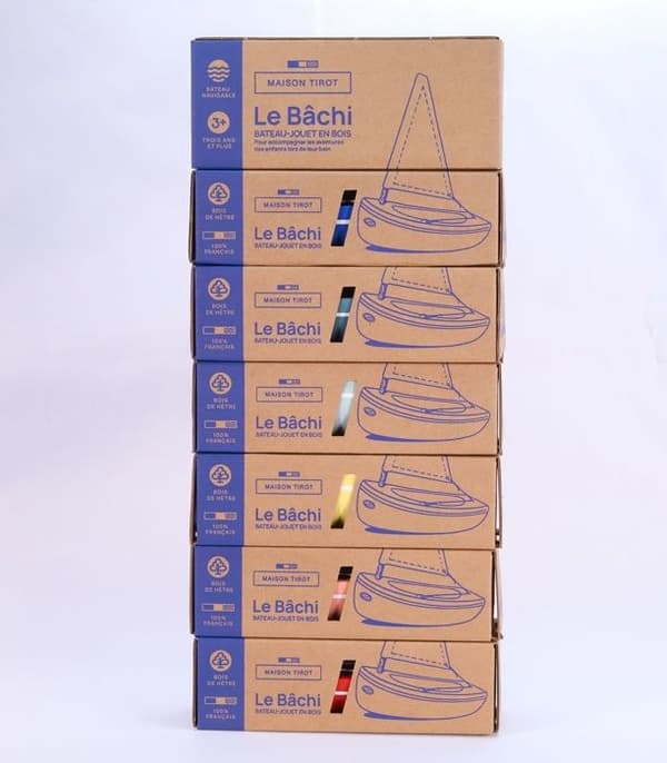 Maison Tirot - Båt Le Bâchi marinblå 17cm - TIROT