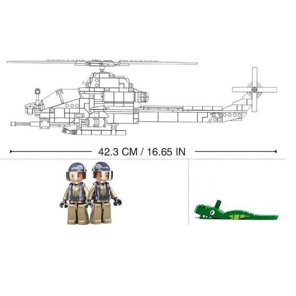 Sluban - Modellbyggstenar - Attackhelikopter - KID DISTRI