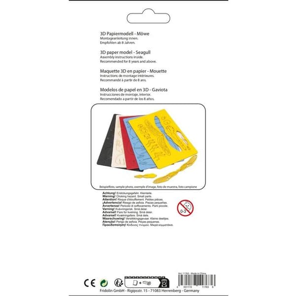 Fridolin - 3D-modell i papper mås