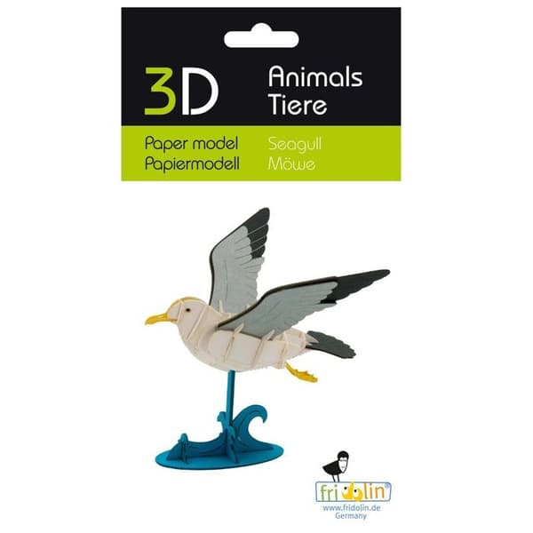 Fridolin - 3D-modell i papper mås