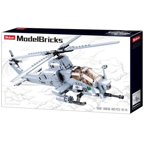 Sluban - Modellbyggstenar - Attackhelikopter - KID DISTRI