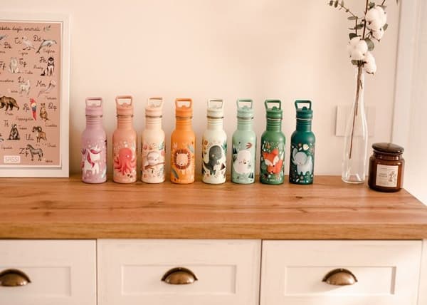 Stainless steel bottle - Sassi Junior - Slurpy - 500 ml - Multicolour - Practical spout