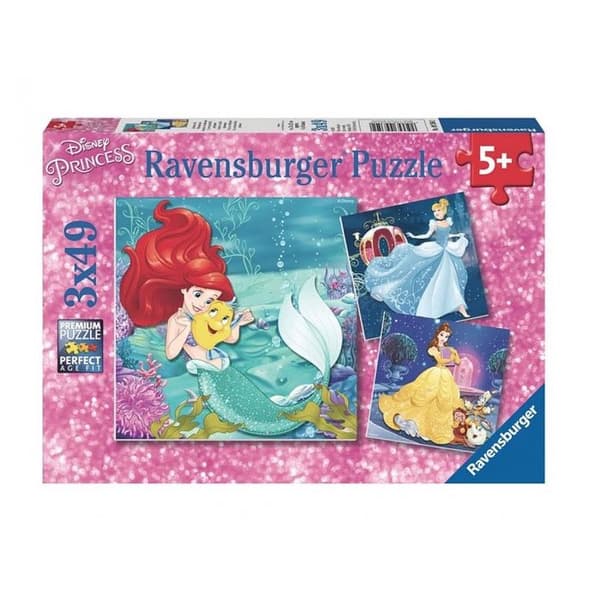 Pussel 49 bitar 3 pussel - Disney Princess