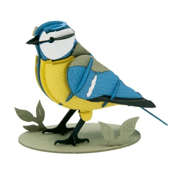 3D-pappermodell - FRIDOLIN - Blåmes - Blå - 9,5×7×5 cm - Från 8 år