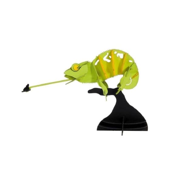 Fridolin - 3D-modell i papper Grön kameleont