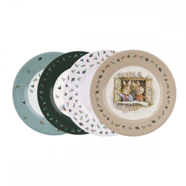 Set med 4 desserttallrikar Pierre Rabbit Jul
