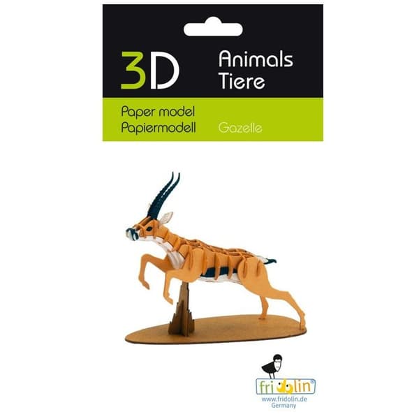 Fridolin - 3D-modell i papper gazelle