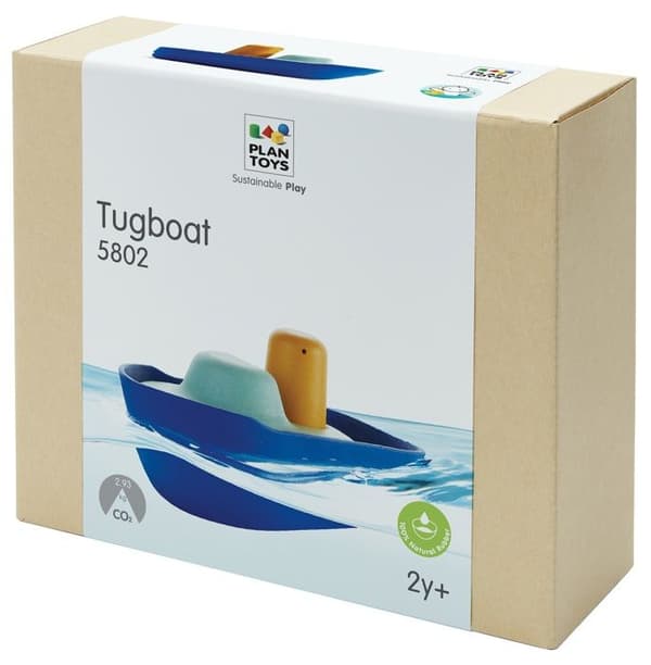 Plan Toys - Stor blå modulbåt 21 cm - BYXA