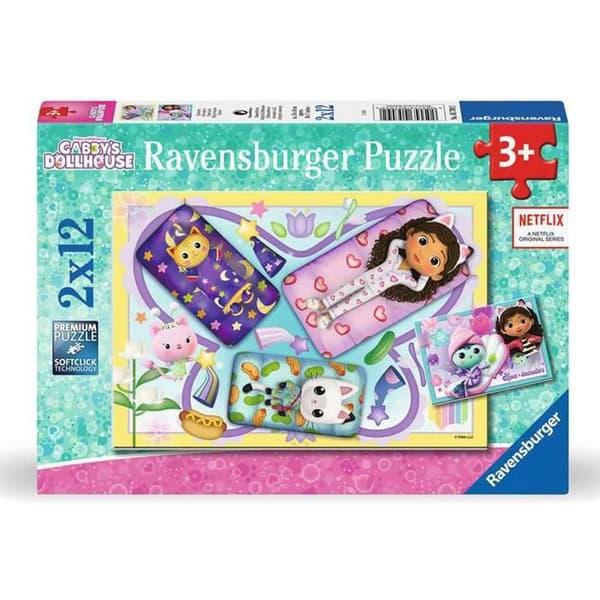 2 x 12 bitars pussel: Sleepover, Gabbys dockhus