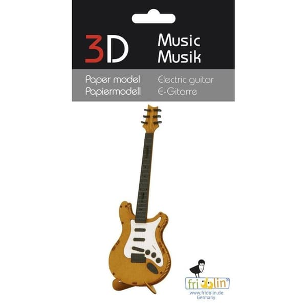 Fridolin - 3D-modell i papper elgitarr