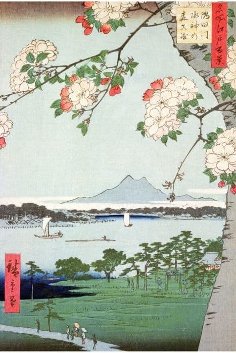 150 bitars pussel - Hiroshige: Äppelträd i blom
